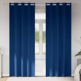 Zwart-Out Gordijnen Met Ringen 2 Pcs 225 X 140 Cm Donkerblauw