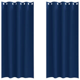Zwart-Out Gordijnen Met Ringen 2 Pcs 225 X 140 Cm Donkerblauw