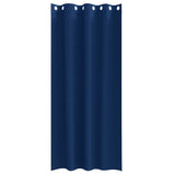 Zwart-Out Gordijnen Met Ringen 2 Pcs 225 X 140 Cm Donkerblauw