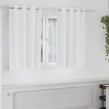 Zwart-Out Gordijnen Met Ringen 2 Pcs Puur Wit 140 X 140 Cm Paars