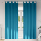 Zwart-Out Gordijnen Met Ringen 2 Pcs 245 X 140 Cm Turquoise