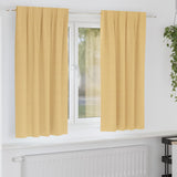 Zwart-Out Gordijnen Met Ringen 2 Pcs 140 X Beige