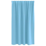 Zwart-Out Gordijnen Met Ringen 2 Pcs Lichtblauw 140 X 140 Cm Zwart