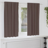 Zwart-Out Gordijnen Met Ringen 2 Pcs 140 X Donkerbruin