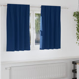 Zwart-Out Gordijnen Met Ringen 2 Pcs 225 X 140 Cm Donkerblauw