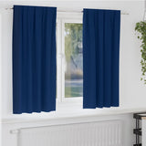 Zwart-Out Gordijnen Met Ringen 2 Pcs 225 X 140 Cm Donkerblauw