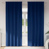 Zwart-Out Gordijnen Met Ringen 2 Pcs 225 X 140 Cm Donkerblauw
