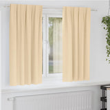Zwart-Out Gordijnen Met Ringen 2 Pcs 140 X Crème