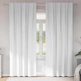 Zwart-Out Gordijnen Met Ringen 2 Pcs Puur Wit 175 X 140 Cm Zuiverwit