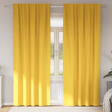 Zwart-Out Gordijnen Met Ringen 2 Pcs 175 X 140 Cm Mosterdgeel