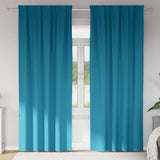 Zwart-Out Gordijnen Met Ringen 2 Pcs 245 X 140 Cm Turquoise