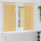 Zwart-Out Gordijnen Met Ringen 2 Pcs 140 X Beige