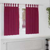 Zwart-Out Gordijnen Met Ringen 2 Pcs 175 X 140 Cm Wijnrood
