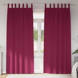 Zwart-Out Gordijnen Met Ringen 2 Pcs 175 X 140 Cm Wijnrood