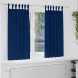 Zwart-Out Gordijnen Met Ringen 2 Pcs 225 X 140 Cm Donkerblauw