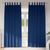 Zwart-Out Gordijnen Met Ringen 2 Pcs 225 X 140 Cm Donkerblauw
