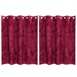 Velvet Gordijnen 2 Pcs Fluweel Wijnrood