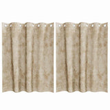 Velvet Gordijnen Met Gordijnen 2 Pcs Fluweel Crème