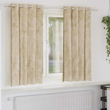 Velvet Gordijnen Met Gordijnen 2 Pcs Fluweel Crème