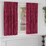 Velvet Gordijnen 2 Pcs Fluweel Wijnrood