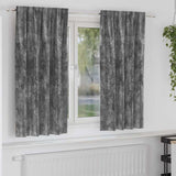 Velvet Gordijnen Met Gordijnen 2 Pcs Fluweel Grijs
