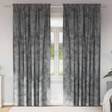 Velvet Gordijnen Met Gordijnen 2 Pcs Fluweel Grijs