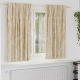 Velvet Gordijnen Met Gordijnen 2 Pcs Fluweel Crème