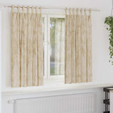 Velvet Gordijnen Met Gordijnen 2 Pcs Fluweel Crème