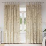 Velvet Gordijnen Met Gordijnen 2 Pcs Fluweel Crème