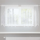 Kantgordijn Met Gordijnen Bloemen Wit 240 X 400 Cm Polyester Champagne