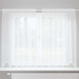 Kantgordijn Met Gordijnen Bloemen Wit 240 X 400 Cm Polyester Champagne