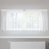 Kantgordijn Met Gordijnen Bloemen Wit 240 X 400 Cm Polyester Champagne