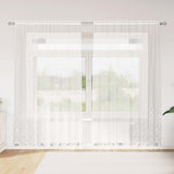 Kantgordijn Met Gordijnen Bloemen Wit 240 X 400 Cm Polyester Champagne