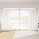 Kantgordijn Met Gordijnen Bloemen Wit 240 X 400 Cm Polyester Champagne