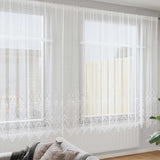 Kantgordijn Met Gordijnen Bloemen Wit 240 X 400 Cm Polyester Champagne
