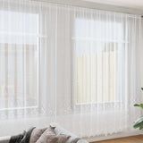 Kantgordijn Met Gordijnen Bloemen Wit 240 X 400 Cm Polyester Champagne