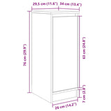 Schoenenkast 29,5X34X76 Cm Bewerkt Hout