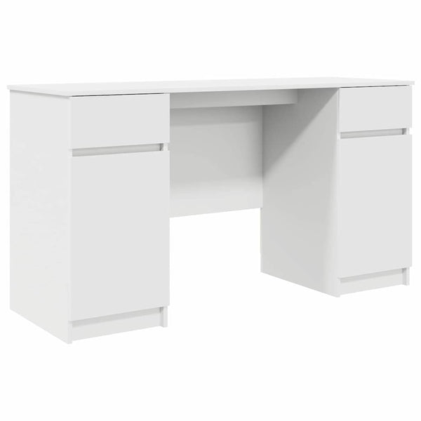 Bureau Met Lade Met Plank 140 X 49 X 76 Cm Bewerkt Hout