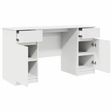 Bureau Met Lade Met Plank 140 X 49 X 76 Cm Bewerkt Hout
