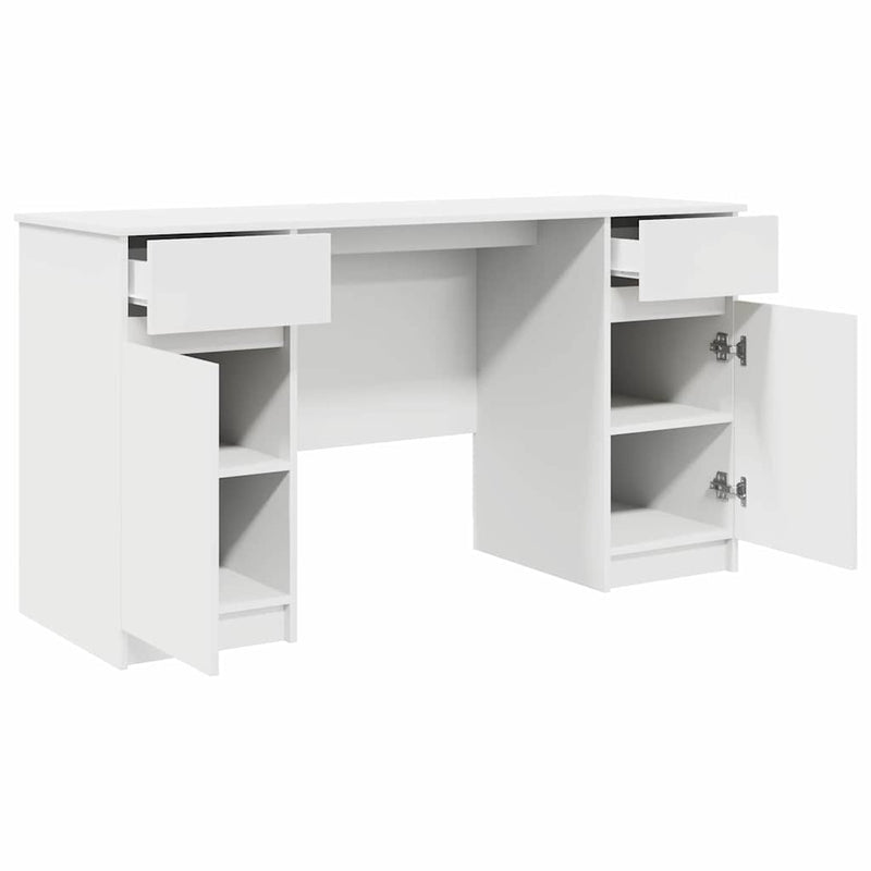 Bureau Met Lade Met Plank 140 X 49 X 76 Cm Bewerkt Hout