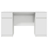 Bureau Met Lade Met Plank 140 X 49 X 76 Cm Bewerkt Hout