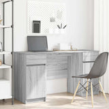 Bureau Met Lade Met Plank 140 X 49 X 76 Cm Bewerkt Hout