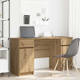 Bureau Met Lade Met Plank 140 X 49 X 76 Cm Bewerkt Hout