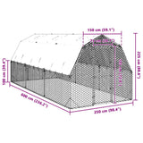 Kippenren Met Dak 2,5X6X2,25 M Gegalvaniseerd Staal