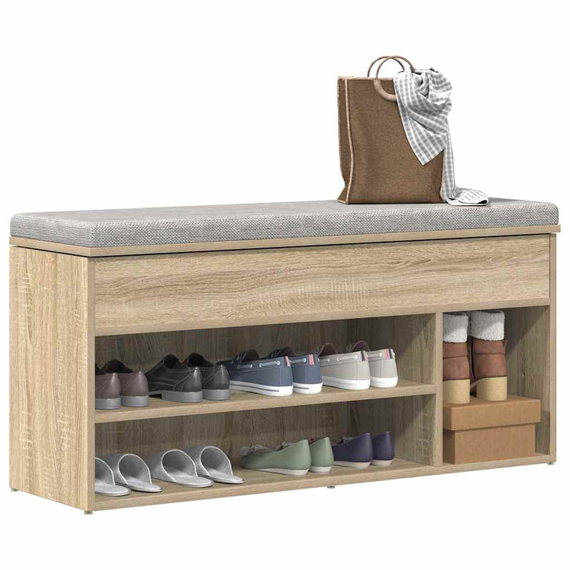 Schoenenbank 102X30,5X45 Cm Bewerkt Hout