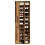 Schoenenkast 54X34X183 Cm Spaanplaat Ambachtelijk Eikenkleurig
