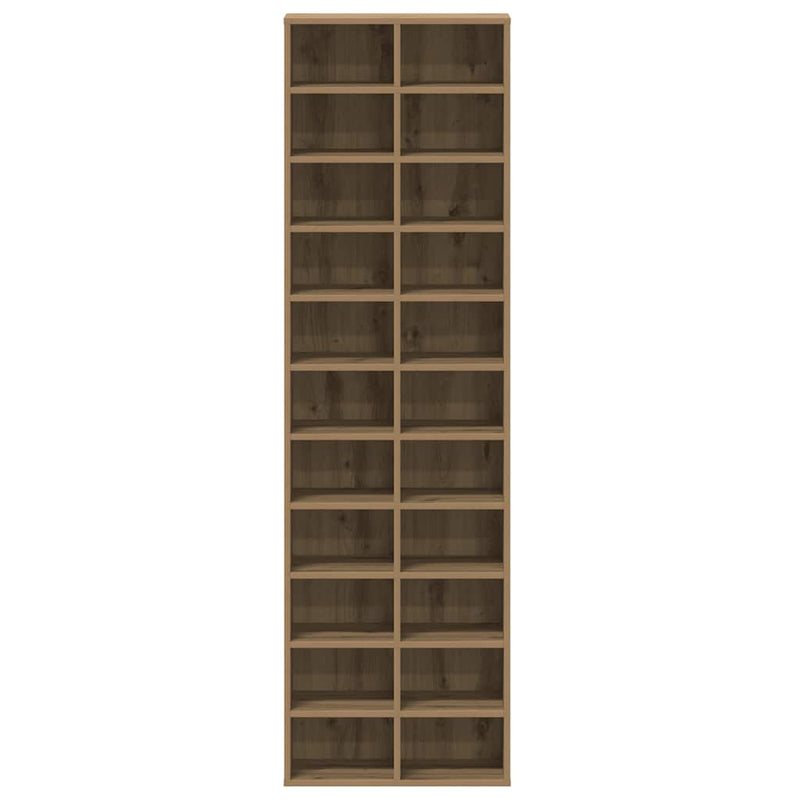 Schoenenkast 54X34X183 Cm Spaanplaat Ambachtelijk Eikenkleurig