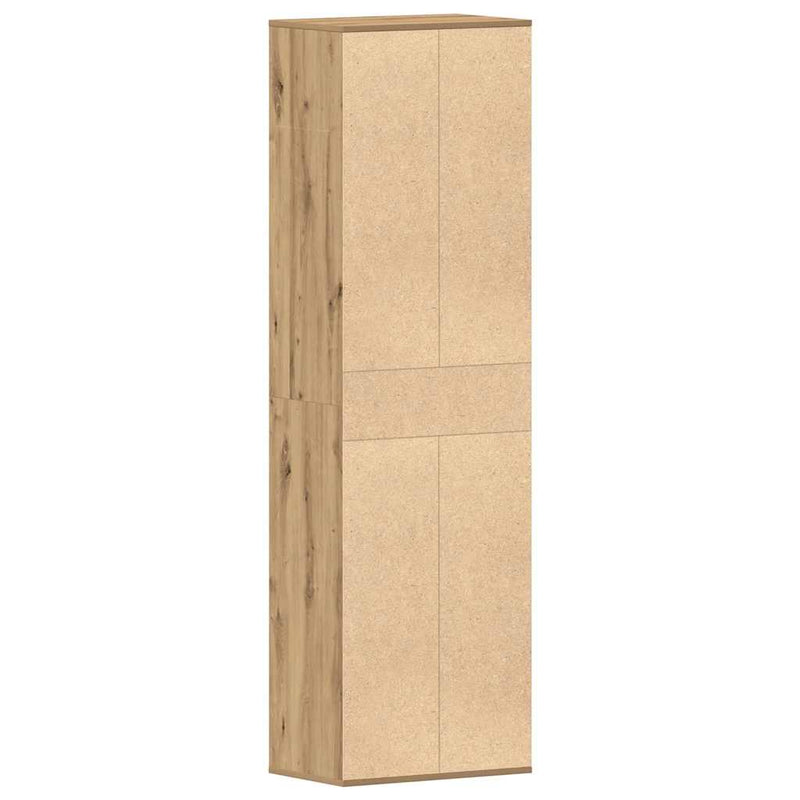Schoenenkast 54X34X183 Cm Spaanplaat Ambachtelijk Eikenkleurig