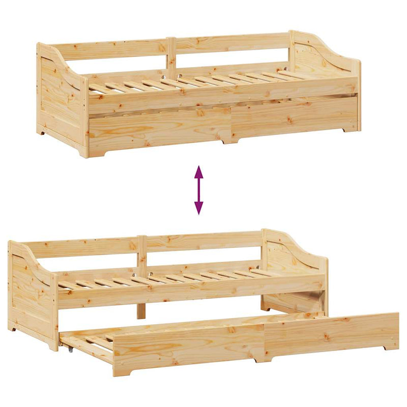 Slaapbank Met Onderschuifbed Zonder Matras Irun 90X200 Cm