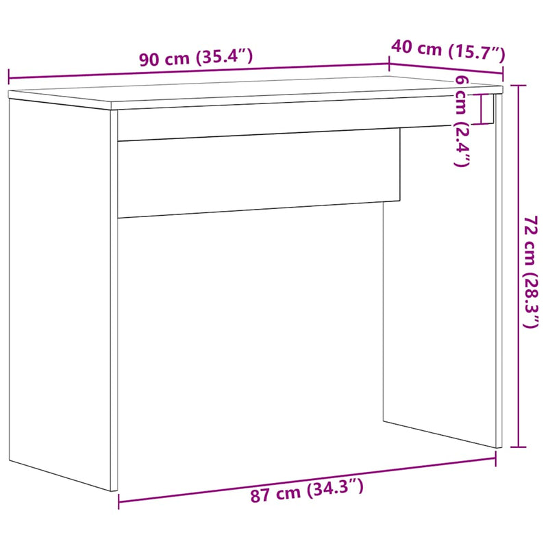 Bureau 90X40X72 Cm Bewerkt Hout